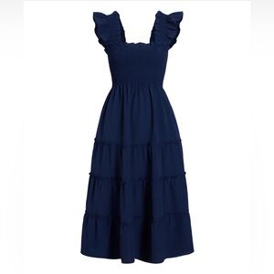 Hill House Home Ellie Nap Dress Wrinkle Resistant Crepe Navy Blue Large